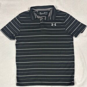 Youth Boys Under Armour Black Polo Golf Shirt, Medium